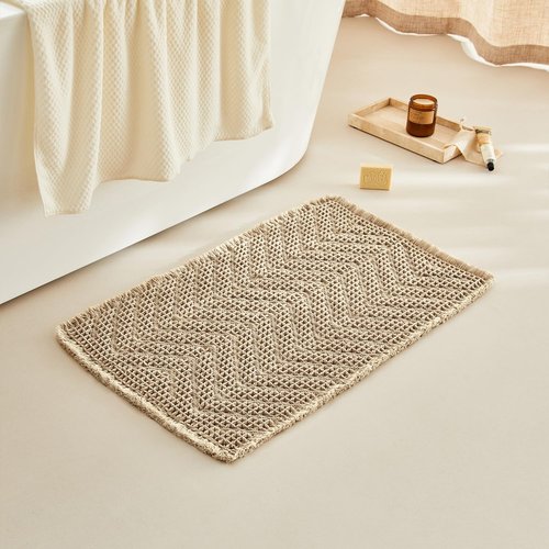 BULULOM Bathroom Floor Mat,Boho Bath Rug,Super Absorbent Bath Mat,Bathroom Rugs Non Slip Washable, Quick Dry Shower Mats, Ultra Soft Bath Mat Towel,Brown,18"*30"