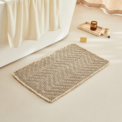 BULULOM Bathroom Floor Mat,Boho Bath Rug,Super Absorbent Bath Mat,Bathroom Rugs Non Slip Washable, Quick Dry Shower Mats, Ultra Soft Bath Mat Towel,Brown,18"*30"