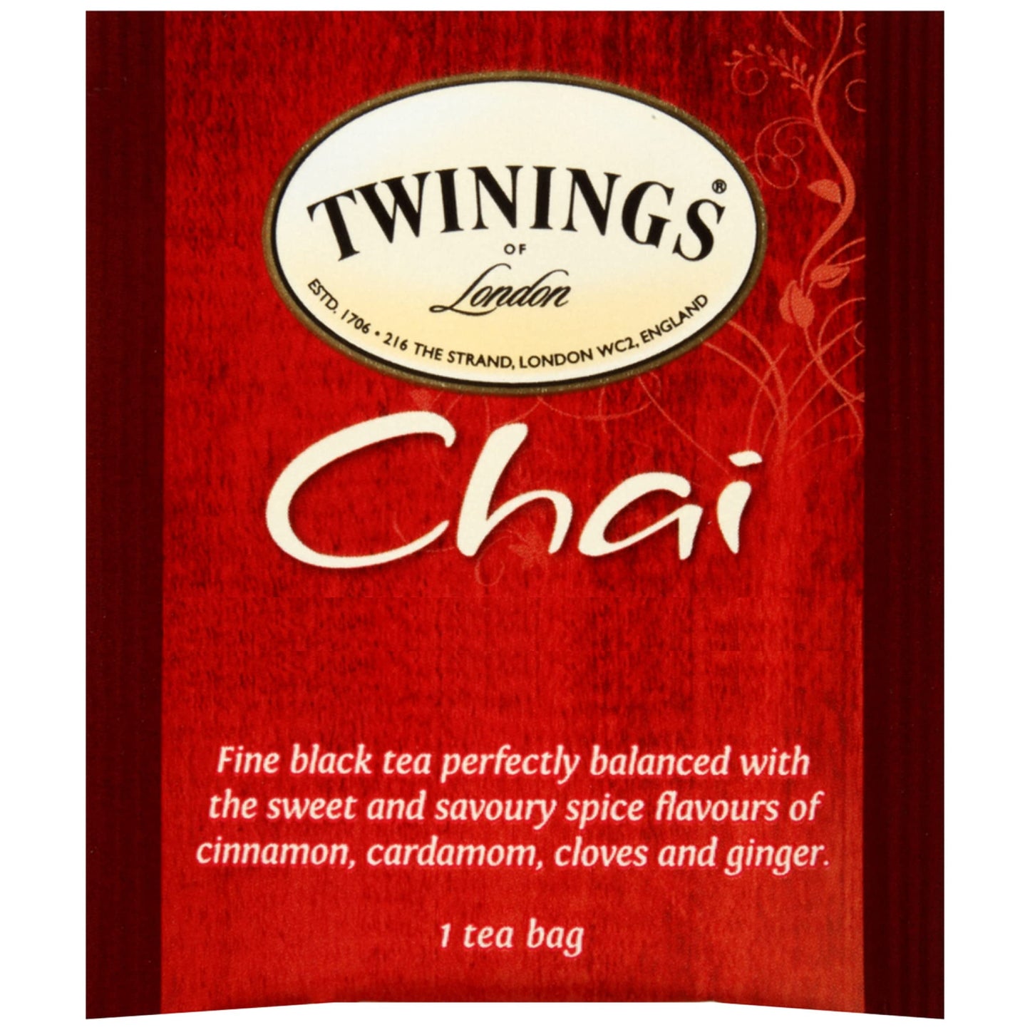 Twinings Chai Tea Bag Variety, 8 of each: Chai, Decaffeinated Chai, Ultra Spice, Spiced Apple, French Vanilla (Pack of 40) with By The Cup Honey Sticks