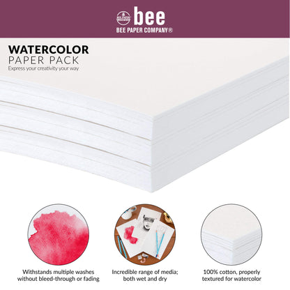 Bee Paper 6" x 9" Watercolor Paper Pack, 140lb, 50 Sheets