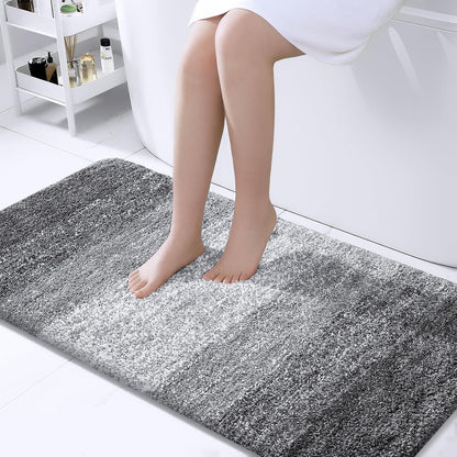 OLANLY Bathroom Rug Mat - Extra Soft, Absorbent Microfiber | Non-Slip Plush Shaggy 47x24 Grey