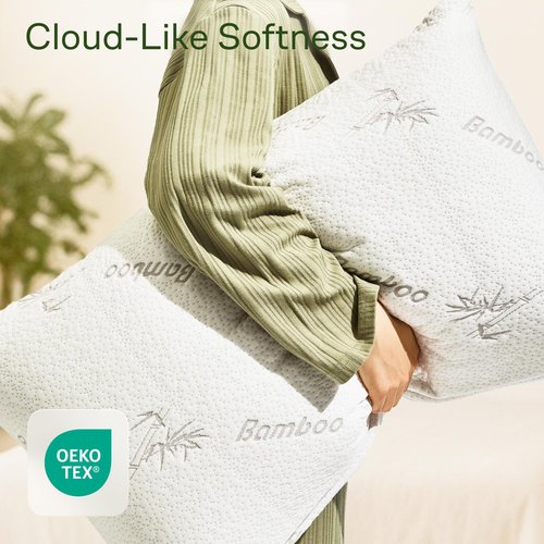 Niagara Sleep Solution Cloud-Like Pillow Protectors with Zipper Queen Size - Breathable Cooling Pillow Covers for Hot Sleepers - 100% Resistant to Stains, Dust & Dirt (White 2-Pack)