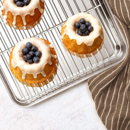 E-far Stainless Steel Baking Pan Set - 9-Piece Bakeware for Cakes, Cookies & Muffins | Dishwasher Safe