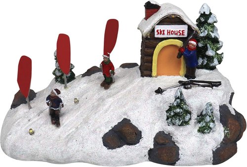 Christmas Village Pre-Lit Tabletop Ski Down The Mountain | Perfect Indoor Home Decoration