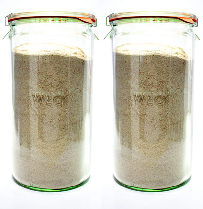 Weck Canning Jars - Weck Jars made of Transparent Glass - Eco-Friendly Canning Jar - Storage for Food with Air Tight Seal and Lid - 1.5 Liter Tall Jars Set - Set of 2 Jars with Lids