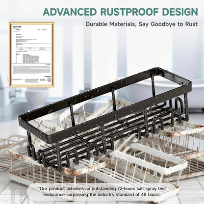 Veken Shower Caddy 3-Pack, Advanced Rustproof Design, No Drilling Adhesive Shelves, Rack with Soap Holder, Large Capacity Bathroom Organizers and Storage, Wall-Mounted Kitchen & Home Decor, Black