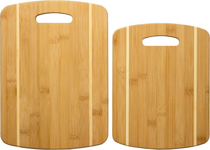 Totally Bamboo Cutting Board Set - 2 Assorted Sizes of Eco-Friendly Bamboo Boards for Kitchen