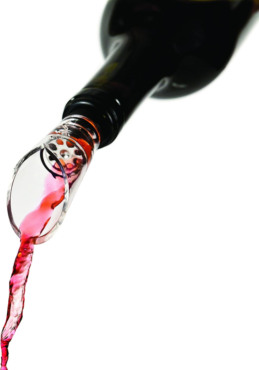 True Aerial Wine Aerator Pourer Spout for Standard Red Wine Bottles, Durable Clear Acrylic and Rubber, Drip Free Pour and Tight Seal, Gifts for Women, Kitchen & Home Bar Accessories, Set of 1