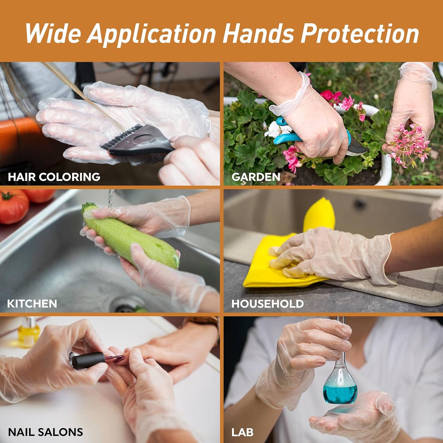 Med PRIDE Vinyl Gloves - Medium Box of 100 | 4.3 Mil Thick, Powder-Free, Heavy-Duty Disposable Gloves for Healthcare & Food Handling