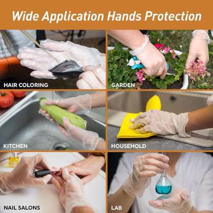 Med PRIDE Vinyl Gloves - Medium Box of 100 | 4.3 Mil Thick, Powder-Free, Heavy-Duty Disposable Gloves for Healthcare & Food Handling