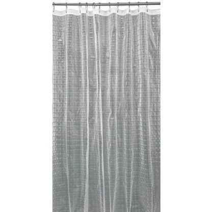 Bath Bliss Liner in Clear 70"" x 72"" 3D Octagon Design Shower Curtain for Bathroom, 12 Rust Proof Grommets, Waterproof, Odorless, and Machine Washable (5408-CLEAR)