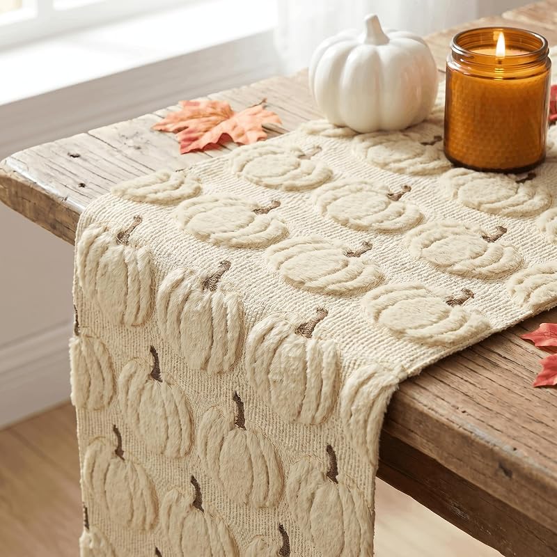 Beige Faux Fur Table Runner 13x72 Inch - Artoid Mode Variation Beige+13" x 72"