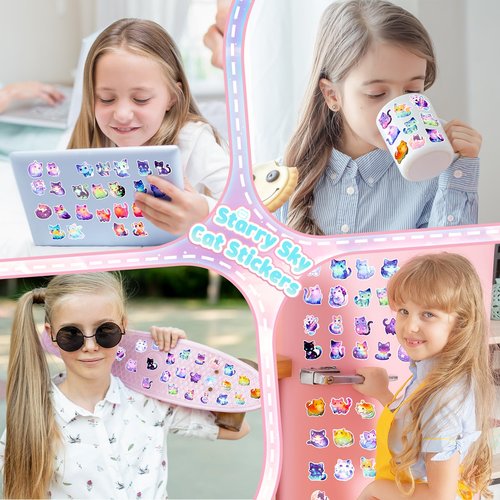 13PCS Unicorn Cat Toys Gifts for Girls 4-6 7 8 9 10 Years Old, Girls Birthday Gifts Set with Light Up Star Pillow DIY Water Bottle Kits, for Daughter Niece Christmas Birthday Baskets for Kids