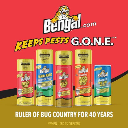 Bengal Gold Roach Spray - Odorless, Stain-Free Bug Control - Lasts Up to 6 Months | 11 oz