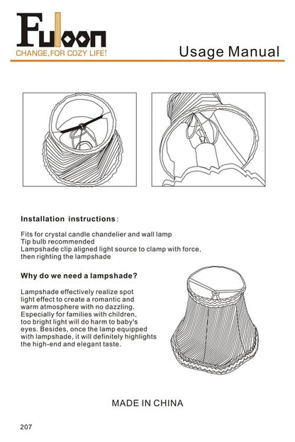 Fuloon Modern European Style Clip On Droplight Wall Lamp Candle Chandelier Lamp Shade 6 pcs Set (Coffee)