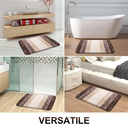 OLANLY Bathroom Runner Rug - Extra Soft Microfiber Mat, Quick Dry & Washable, 59x24 Inches, Brown