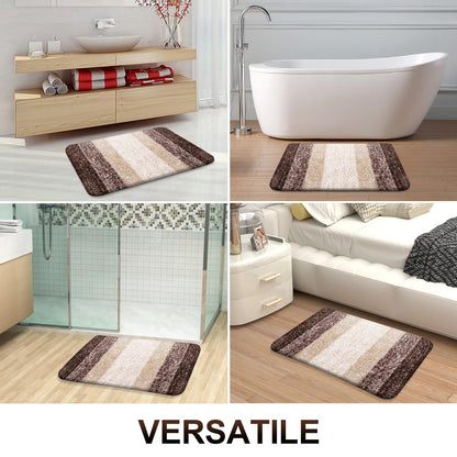 OLANLY Bathroom Rugs Mat 34x21, Extra Soft Absorbent Microfiber Bath Rugs, Rubber Backing, Quick Dry, Machine Washable Bath Mats for Bathroom Floor, Tub and Shower, Home Decor Accessories, Brown