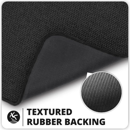 Bosap Bath Mat,Ultra Thin Bathroom Runner Rugs,Large Bath Mats for Bathroom,Quick Dry,Non-Slip,Machine Washable,Low Pile,Bath Rug,Shower Outside,Sink,Home Decor Accessories.Black,3'x5'(36x60inch)