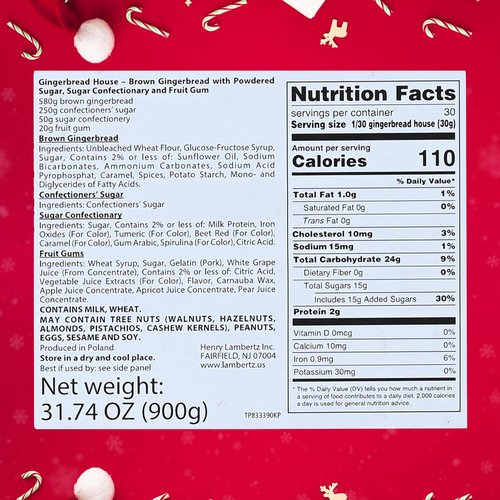 Gingerbread House Kit - DIY Christmas Decorating for Kids & Adults | Pre-Baked 32 Oz with 7 Panels, Icing & Candies