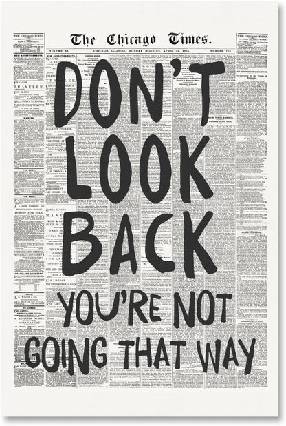 Vintage Newspaper Wall Art - Motivational Quote Poster | Black and White Inspirational Canvas Print 8x12