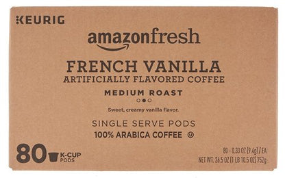 AmazonFresh French Vanilla K-Cups - 80 Ct. Medium Roast Compatible with Keurig Brewer