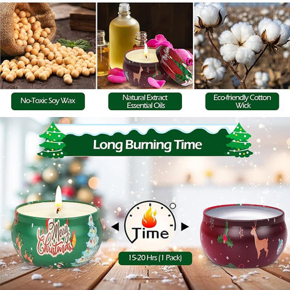 Scented Soy Candle & Hand Cream Gift Set for Women – Christmas Stocking Stuffers, Bulk Gift Box