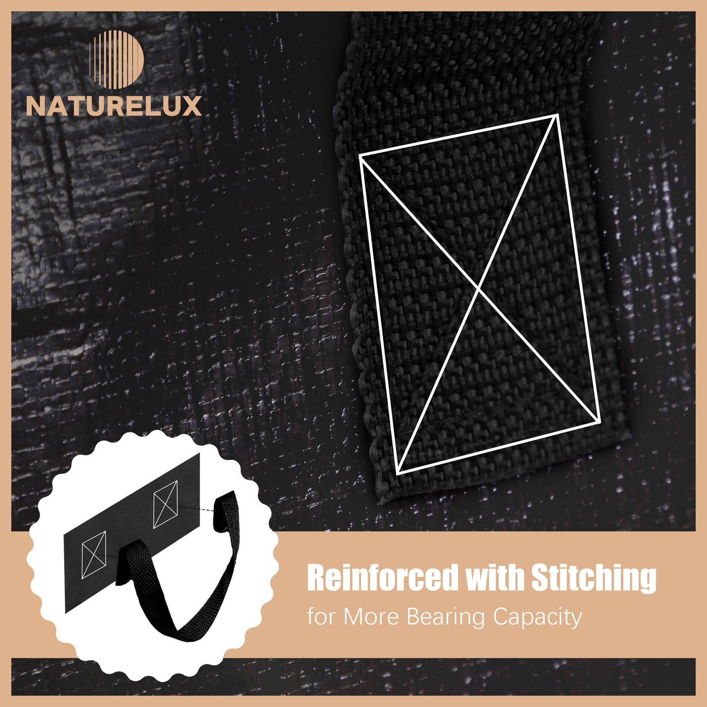 NATURELUX Heavy Duty Moving Bags with Backpack Straps and Strong Handles, Alternative to Moving Boxes and Storage Totes for Dorm Room Essentials, 12 Pack, Black