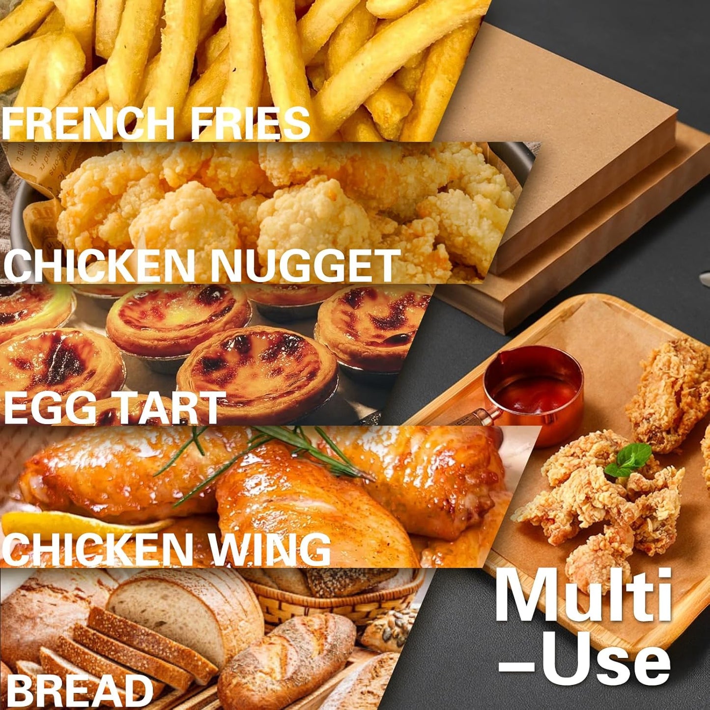 Ninja 260pcs Air Fryer Liners - Disposable Parchment Paper Sheets for Easy Cooking & Cleanup