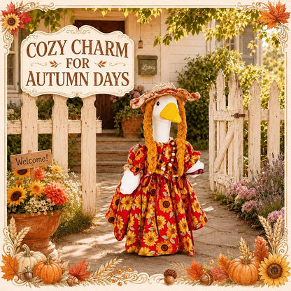 Fall Porch Goose Outfit for 23" Statues - Sunflower Girl Variation