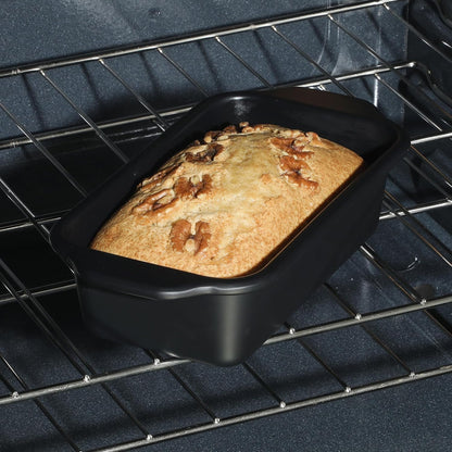 Oster Teston Nonstick Carbon Steel Loaf Pan - 9 x 5 Inch, PFAS-Free, Easy Release Bakeware, Matte Black