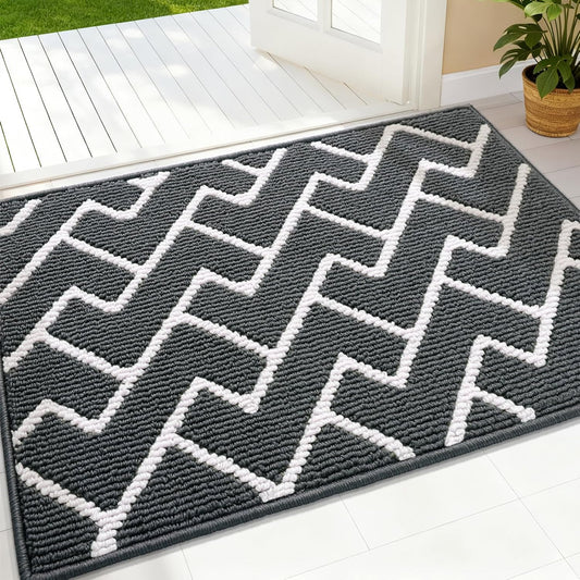 OLANLY Non-Slip Front Door Mat - Dirt Resistant & Absorbent | Washable Indoor Doormat 36x24, Charcoal