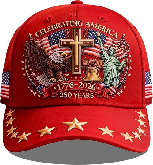 250th Anniversary USA Hat - Eagle Liberty Cross Print | Adjustable Baseball Cap for Men & Women