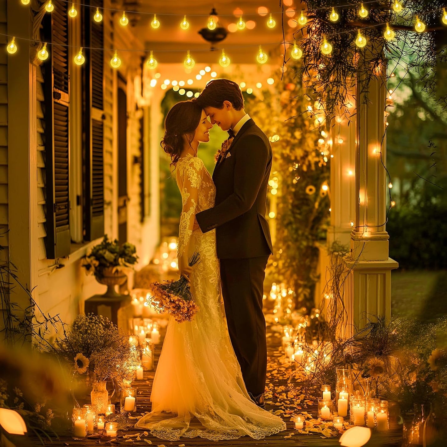 Minetom Crystal Globe String Lights - 66 ft 200 LED Waterproof Fairy Lights with Remote & Timer | Warm White Decor