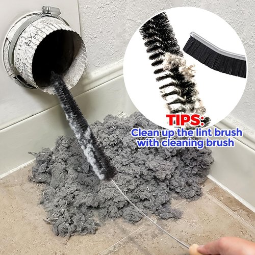 Holikme Dryer Vent Cleaner Kit - Flexible Lint Remover & Brush for Dust and Pet Hair Cleanup