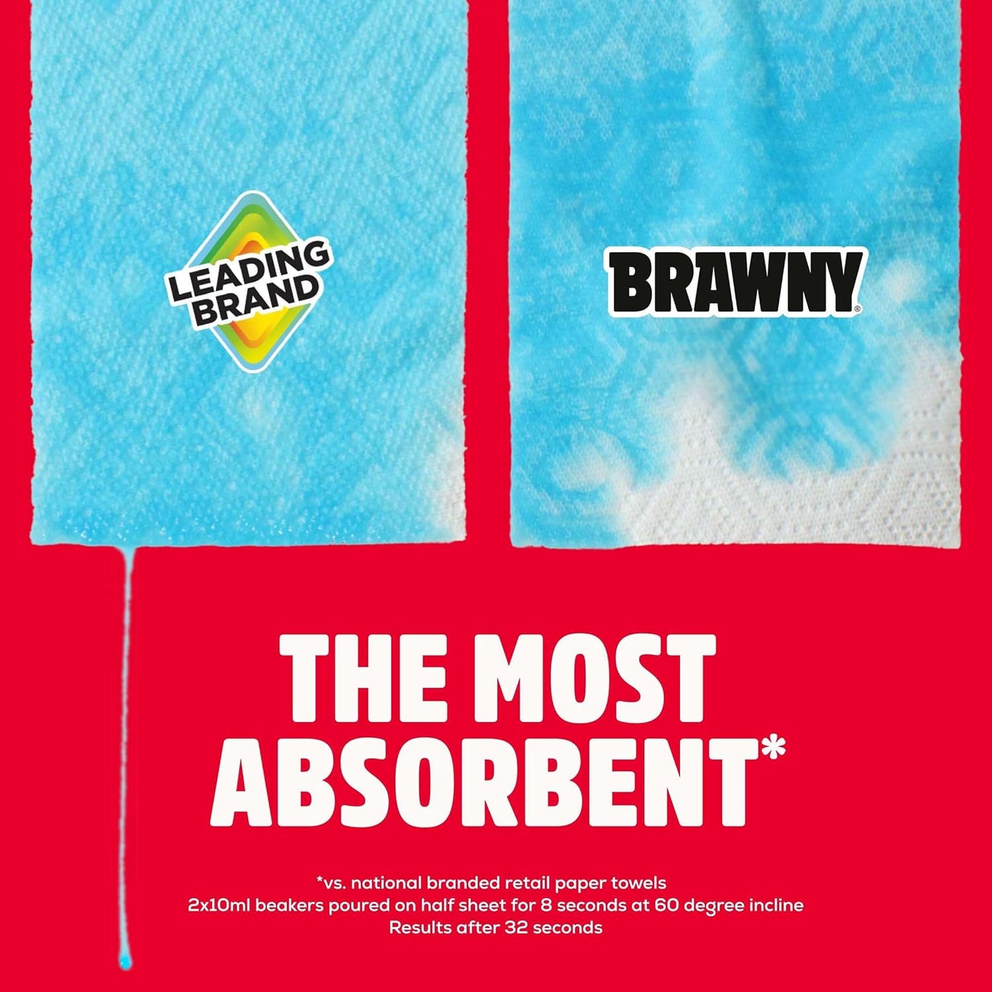 Brawny Tear-A-Square 3-Ply Paper Towels - 6 Double Rolls (Equivalent to 12 Regular Rolls)