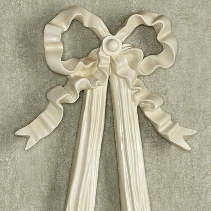 Touch of Class Ribbons and Roses Wall Clock - Antique White, 13in Wide