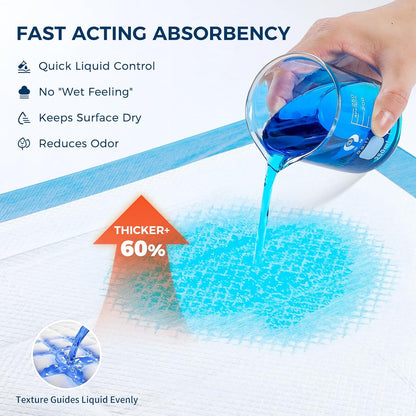 Super Absorbent Disposable Underpads - XXL Leakproof Bed Pads | Quick-Dry, Ultra Thick for Heavy Incontinence | 50 Pack