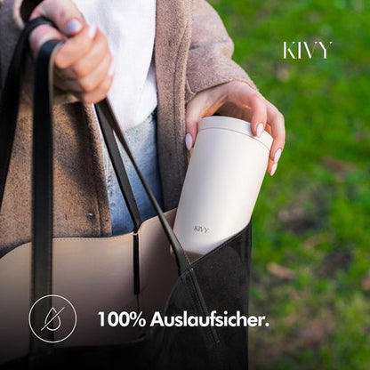 KIVY Insulated Travel Coffee Mug - 12oz Stainless Steel Tumbler | 24h Cold & 6h Hot, Spill Proof, BPA Free