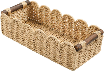 Regine Switzerland Toilet Paper Storage Basket - Stylish Wicker Organizer for Bathroom, Kitchen & Nursery - Beige