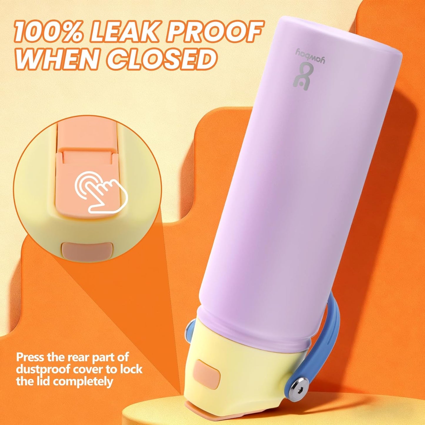 Skiennix 18 Oz Insulated Water Bottle - Leakproof Stainless Steel with Straw Lid & Easy Carry Handle | Pink