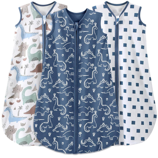 Yoofoss Baby Sleep Sack | 100% Organic Cotton Wearable Blanket for 18-24 Months | 3-Pack, Soft & Lightweight