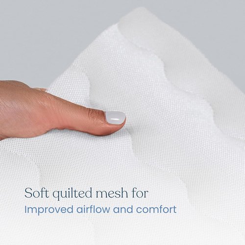 HALO Breathable Crib Mattress Cover - Waterproof Quilted Mesh, Universal Fit for Cribs & Toddler Beds
