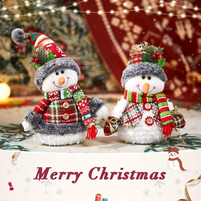Houwsbaby 14" Christmas Snowman Decoration - Festive Snowman with Santa Hat, Scarf & Gloves | Perfect Holiday Decor