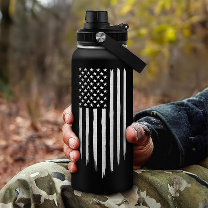SA Water Bottles American Flag 32oz Stainless Steel Insulated Water Bottle - Ideal Gift for Men