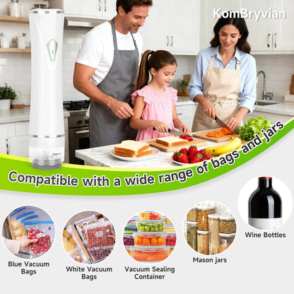 Skiennix Handheld Vacuum Sealer - Keep Food Fresh 5X Longer | Compact Design with 30 Reusable Pouches
