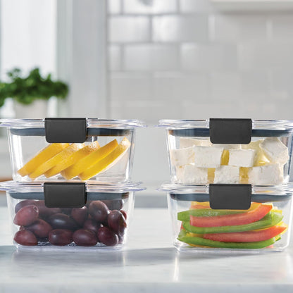 Rubbermaid Brilliance Airtight Food Storage Containers - BPA Free, Set of 4 (4.7 Cup) for Meal Prep & Leftovers