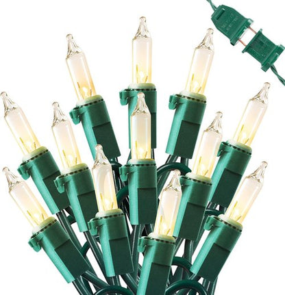 Hopolon 13ft 50 Clear Mini Christmas String Lights - Connectable Indoor/Outdoor Decor | Warm White