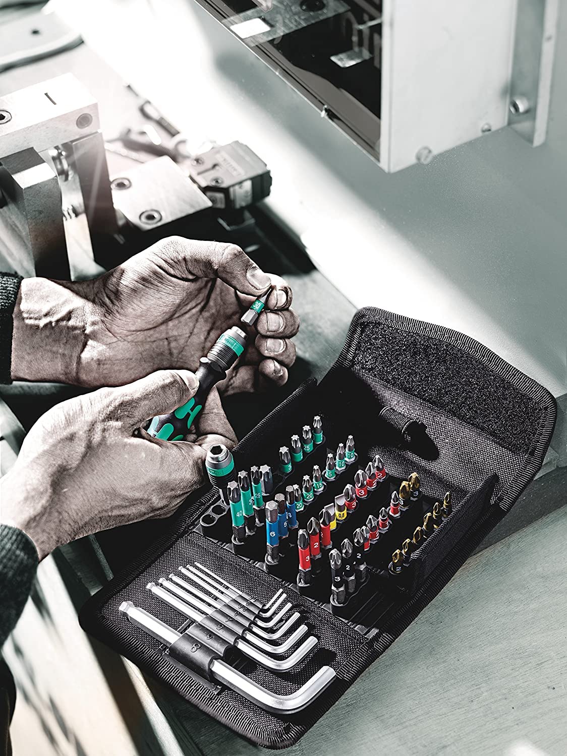 Wera 5057460001 | Kk 100 52-Piece Metric Compact Tool Pouch Set for Easy Organization