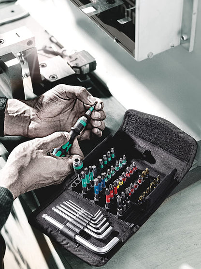 Wera 5057460001 | Kk 100 52-Piece Metric Compact Tool Pouch Set for Easy Organization