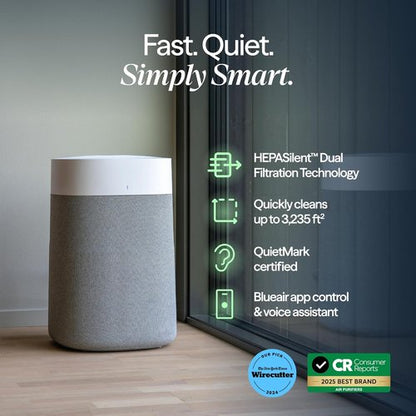 Blueair Air Purifier - HEPASilent Smart Cleaner for Large Rooms, 3,048 Sqft, Ideal for Pets & Allergies - Blue Pure 211i Max